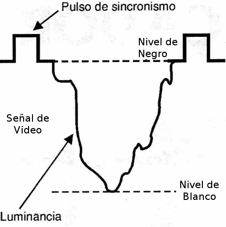 Figura 6 - La señal de vídeo monocromática analógica
Figura 6 - La señal de vídeo monocromática analógica