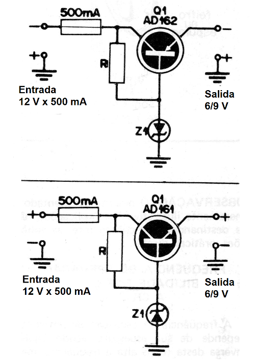 Figura 1 – se puede usar equivalentes al AD161 como lo BD135
Figura 1 – se puede usar equivalentes al AD161 como lo BD135