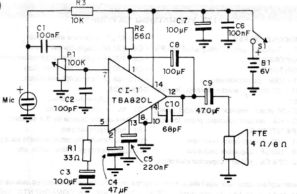 Figura 2 - El circuito del estetoscopio
Figura 2 - El circuito del estetoscopio