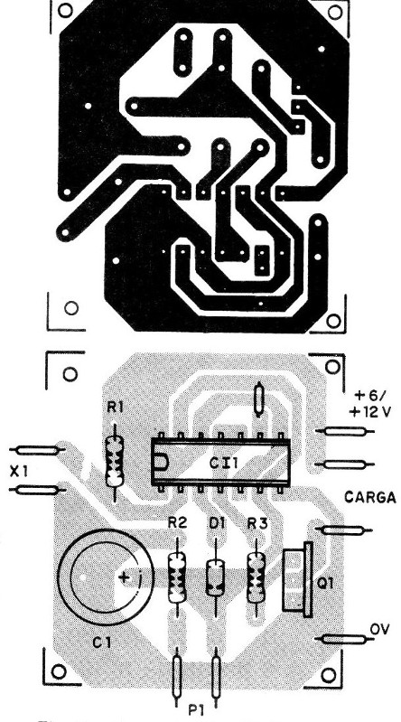 Figura 2 - Placa de circuito impreso para el montaje
