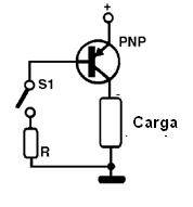 Figura 5 – Control con un transistor PNP
Figura 5 – Control con un transistor PNP