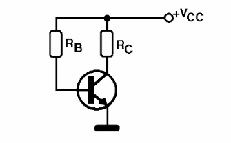 Figura 12 – polarización de la base con un resistor
Figura 12 – polarización de la base con un resistor