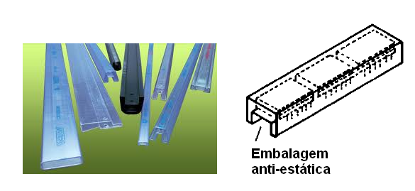 Figura 16 – Envases antiestáticos para circuitos integrados
Figura 16 – Envases antiestáticos para circuitos integrados