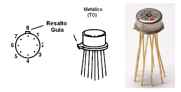 Figura 19 – Pinos de un CI con cubierta metálica
Figura 19 – Pinos de un CI con cubierta metálica