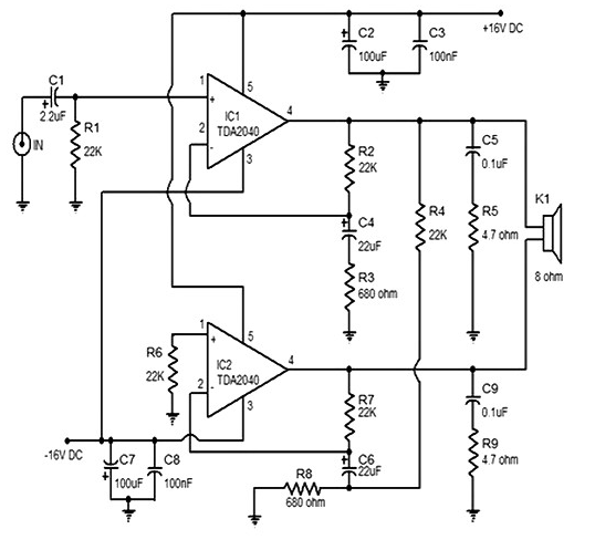 Figura 33 – Amplificador BTL que se encuentra en sistemas domésticos de sonido
