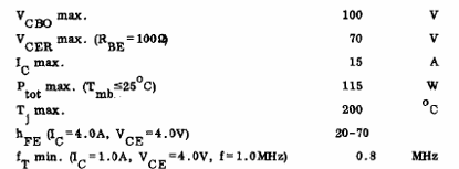    Figura 15 – De el datasheet  del 2N3055
