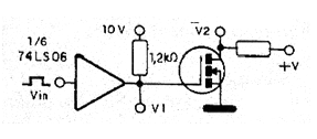 Figura 13 – Utilizando un colector abierto CI con resistor de tracción
Figura 13 – Utilizando un colector abierto CI con resistor de tracción