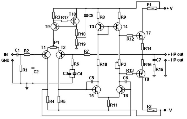 Figura 21 –Amplificador de audio con MOSFET
Figura 21 –Amplificador de audio con MOSFET