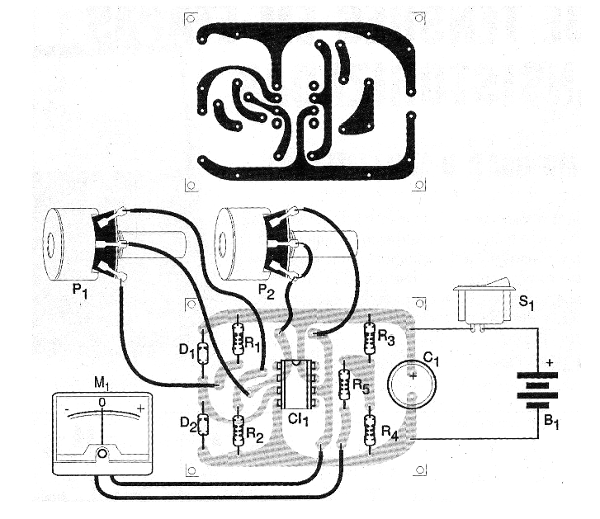 Figura 6 - Placa de circuito impreso para el montaje.
Figura 6 - Placa de circuito impreso para el montaje.