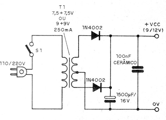 Figura 4 - Fuente de alimentación para el circuito
Figura 4 - Fuente de alimentación para el circuito