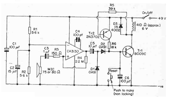 Interruptor sónico o vox con traba
Interruptor sónico o vox con traba