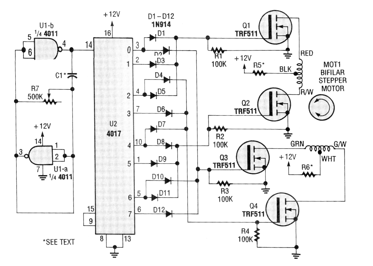 Control de motor de paso 4017
Control de motor de paso 4017