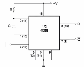 Monoestable con el 4098
Monoestable con el 4098