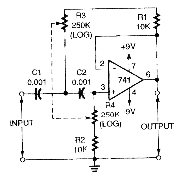Filtro Variable Pasa Altas de 23,5 a 700 Hz con el 741
Filtro Variable Pasa Altas de 23,5 a 700 Hz con el 741
