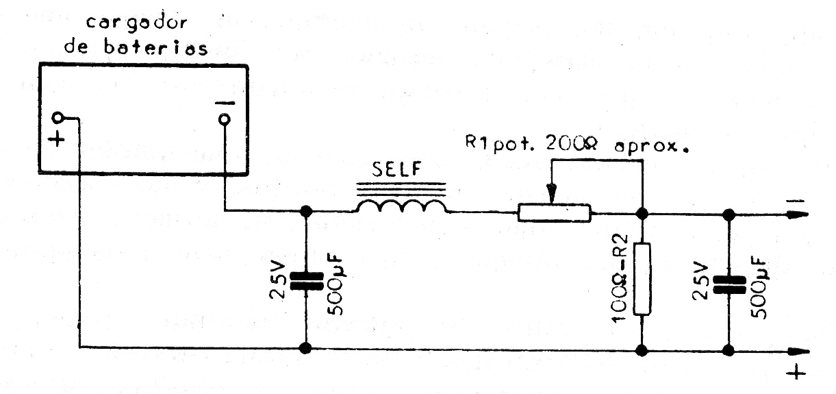 Cargador de baterías como fuente
Cargador de baterías como fuente