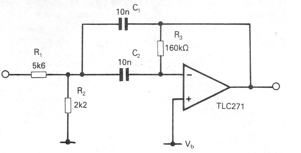 Filtro Pasa Rango de 1 kHz con el TLC271
Filtro Pasa Rango de 1 kHz con el TLC271