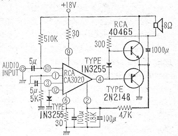 Amplificador CA3020
Amplificador CA3020
