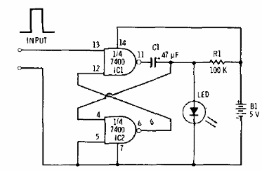 Monoestable TTL con LED
Monoestable TTL con LED