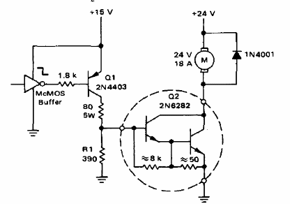 Drive de potencia con Darlington
Drive de potencia con Darlington