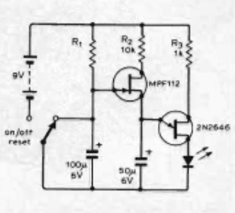 Temporizador con FET y Unijuntura
Temporizador con FET y Unijuntura