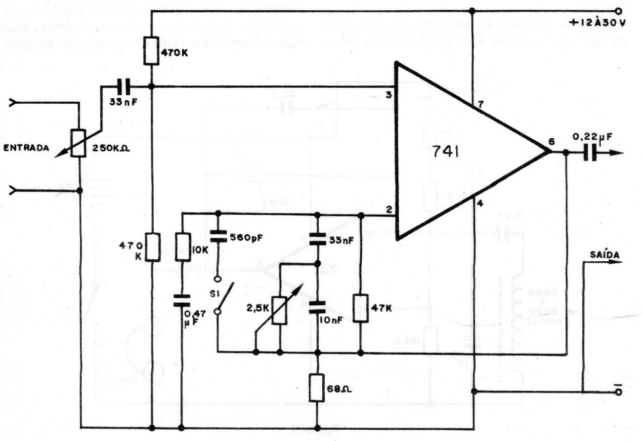 Preamplificador para guitarra con el 741
Preamplificador para guitarra con el 741