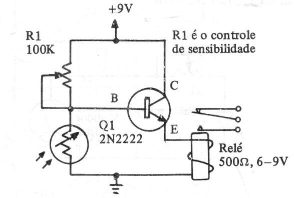 Relé de sombra usando LDR
Relé de sombra usando LDR