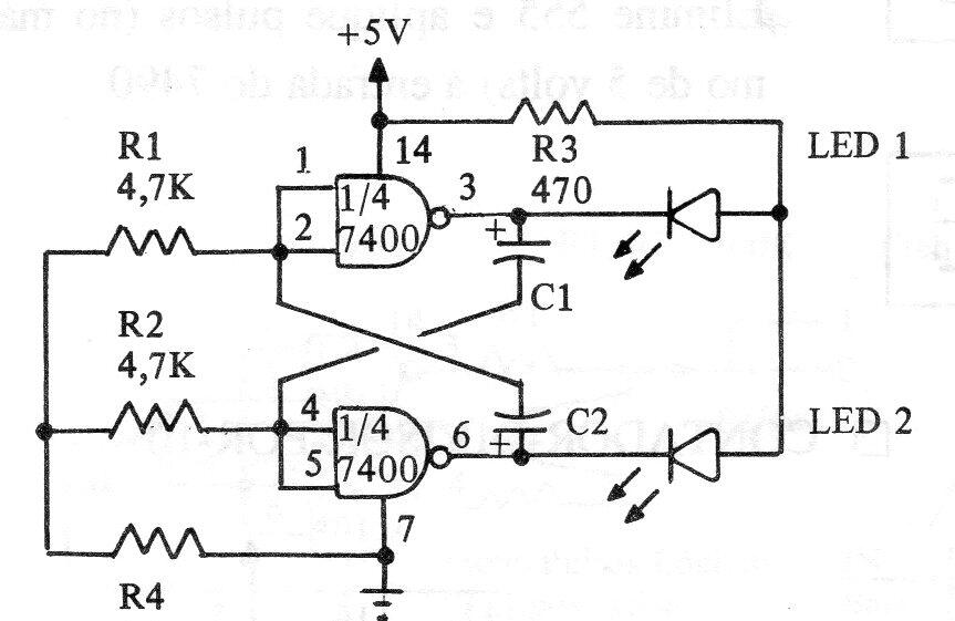 Parpadeante TTL de LED
Parpadeante TTL de LED