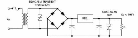 Protector contra transitórios con SIDAC
Protector contra transitórios con SIDAC