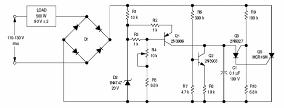 Regulador de tensión com PUT y SCR
Regulador de tensión com PUT y SCR