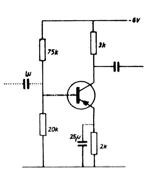 Paso de amplificación con AC171 o AC128
Paso de amplificación con AC171 o AC128