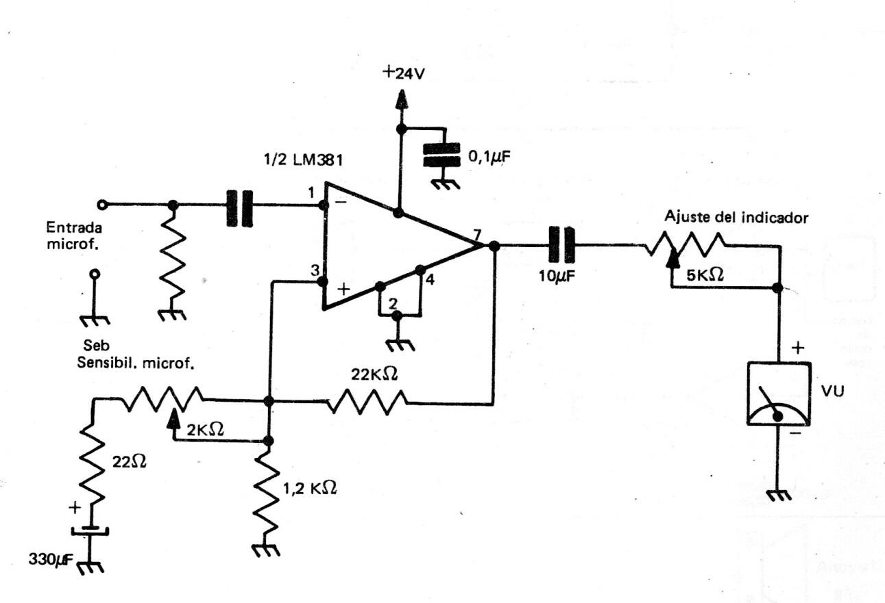 Medidor de VU con el LM381
Medidor de VU con el LM381