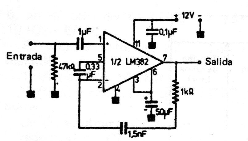 Preamplificador LM382
Preamplificador LM382