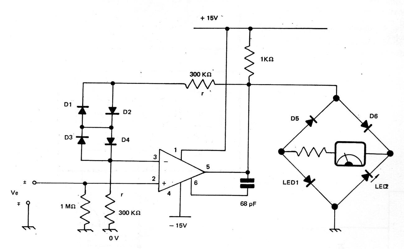 Voltímetro analógico de alta impedancia
Voltímetro analógico de alta impedancia