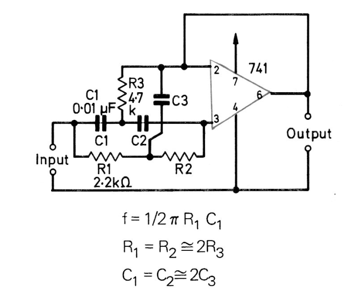 Filtro de rechazo con 741
Filtro de rechazo con 741