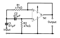 Filtro pasa altas 741
Filtro pasa altas 741