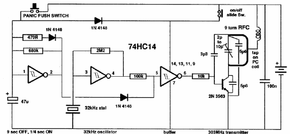 Transmisor para rango de 15 metros
Transmisor para rango de 15 metros