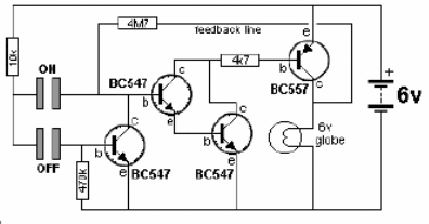 Interruptor de toque de 4 transistores
Interruptor de toque de 4 transistores