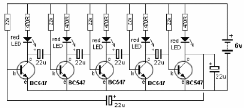 Secuencial de 6 LED
Secuencial de 6 LED