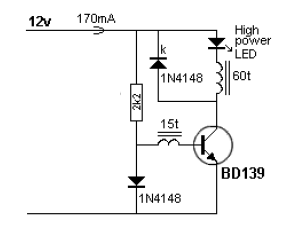 Convertidor reductor LED de alto brillo de 170 mA 
