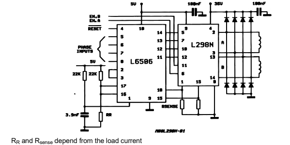 Control del motor paso a paso del dos fases L298
Control del motor paso a paso del dos fases L298