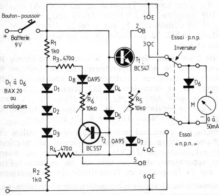 Probador de transistores de corriente constante
Probador de transistores de corriente constante