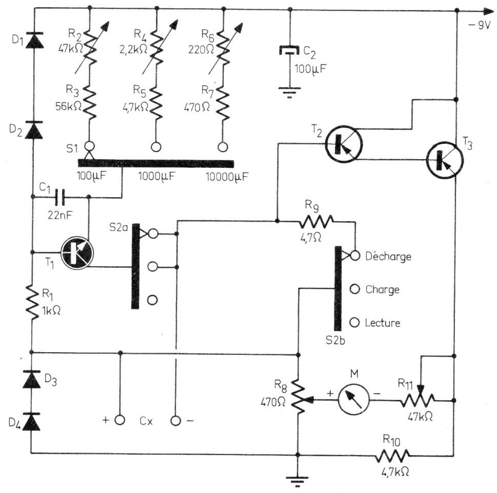 Capacímetro de 10 a 1000 uF
Capacímetro de 10 a 1000 uF