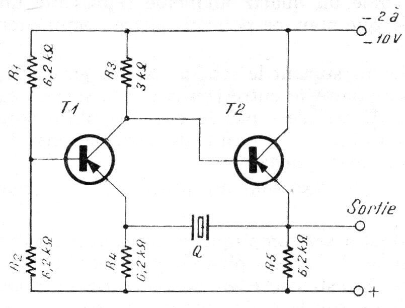 Oscilador de cuarzo PNP
Oscilador de cuarzo PNP