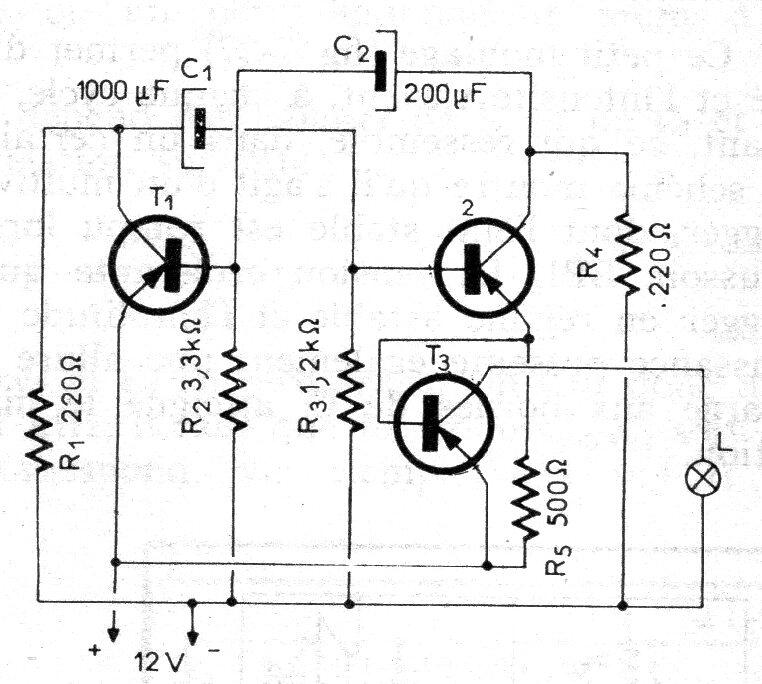 Intermitente de 3 Transistores
Intermitente de 3 Transistores