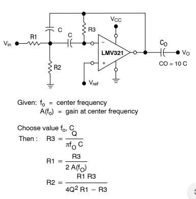 Filtro de retroalimentación múltiple con LM321
Filtro de retroalimentación múltiple con LM321