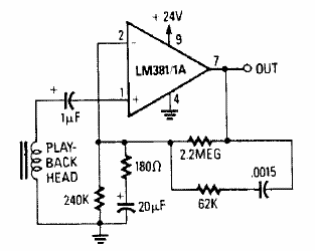 Amplificador de reproducción de cinta
Amplificador de reproducción de cinta