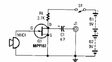 Preamplificador de micrófono simple
Preamplificador de micrófono simple