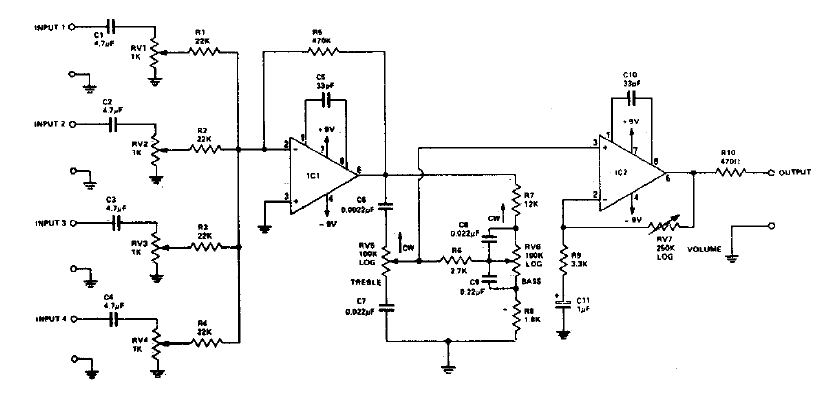 Mezclador con control de tono
Mezclador con control de tono
