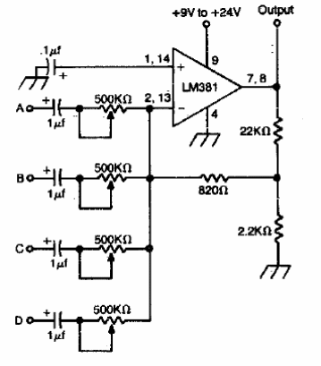 Mezclador de 4 canales
Mezclador de 4 canales