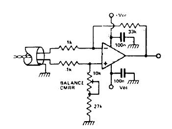 Amplificador equilibrado de micrófono
Amplificador equilibrado de micrófono